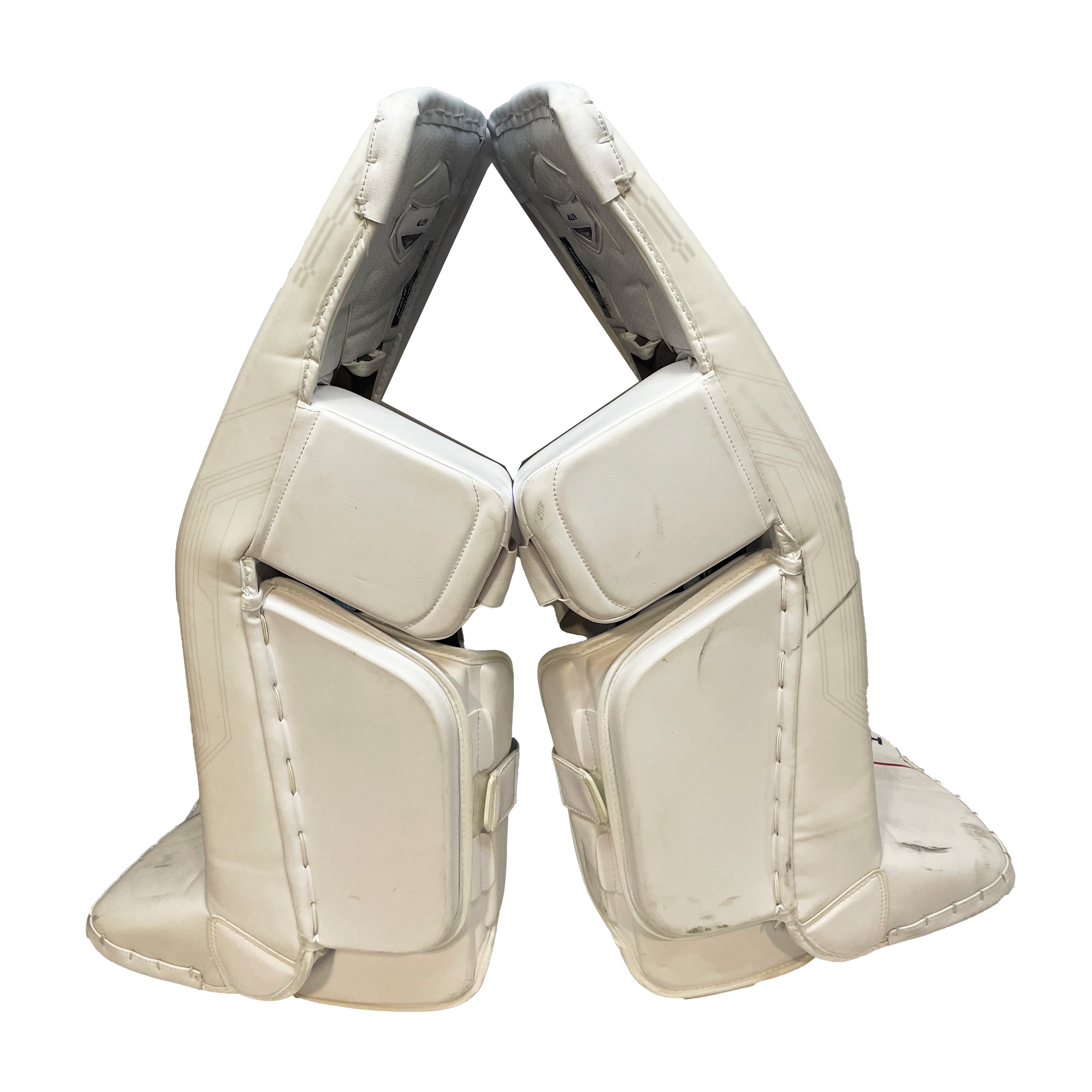 Bauer Supreme Mach - Ensemble de protections Jake Allen NHL Pro Stock d'occasion - Canadiens de Montréal (blanc/rouge/bleu)